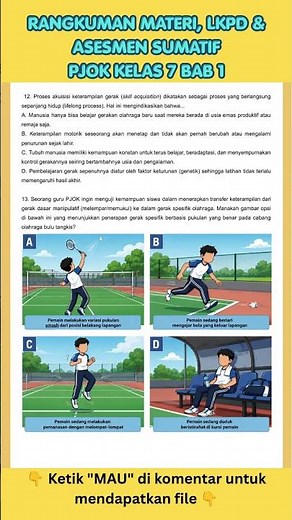 Rangkuman Materi, LKPD & Asesmen Sumatif Kelas 7 PJOK Bab 1 Meningkatkan Keterampilan Gerak