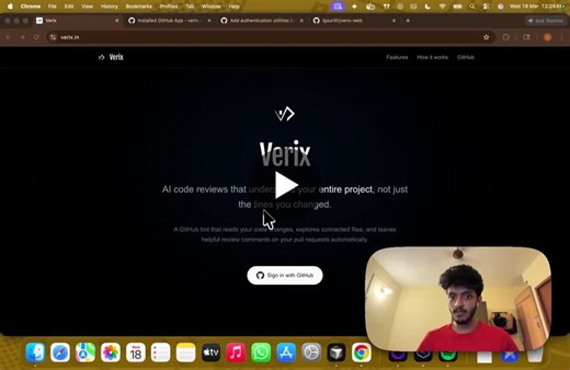 I built an open-source AI code review bot that actually reads your codebase before reviewing. When you open a PR, Verix doesn’t just look at the diff. It follows the import chain, explores related… | Surith L.G | 11 comments