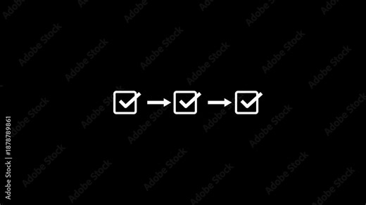 Checklist, Workflow Process for Quality Assurance. Marks checkboxes in digital checklist, step-by-step workflow process for quality assurance, document control, focusing on systematic task completion