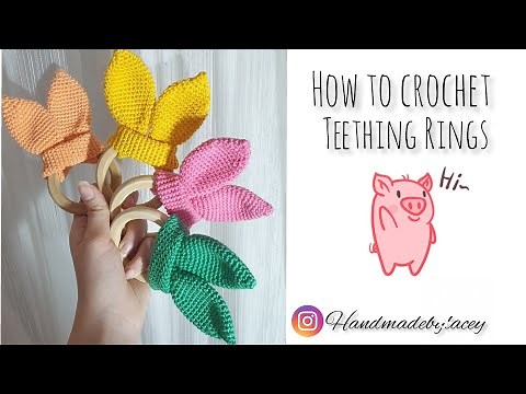 How To Crochet Teething Ring Bunny Ears ( Tutorial ) Free Pattern