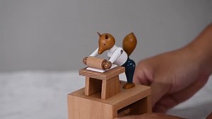 Handmade Wooden Fox Music Box – Wind-up Animal Figurine Grinder Toy | Mechanical Music Box Gift for Kids, Baby Nursery & Woodland Decor - Etsy