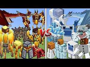 ALL MUTANT BLAZES VS ALL MUTANT SNOW GOLEMS ALLIANCE MOBS BATTLE IN MINECRAFT