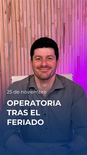 🔥 ¿Qué tener en cuenta para operar el martes 25/11? Fernando nos explica los puntos clave tras el feriado del lunes 24 en Argentina: 👉🏻 Acciones argentinas con ajuste pendiente: al no operar el mercado local el lunes, los precios del martes reflejan todo lo que sucedió en Wall Street, donde sí hubo actividad. 👉🏻 Seguimiento de ADRs: movimientos en los ADRs pueden marcar tendencia y anticipar la apertura local. 👉🏻 Volatilidad externa: cambios en tasas, commodities o tecnológicas durante el
