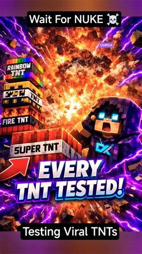 Minecraft But I Tested Every TNT 💣 (Wait for End 😳) #shorts #tnt