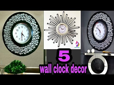5 wall clock decor | clock decoration ideas | diy wall clock | Craft Angel