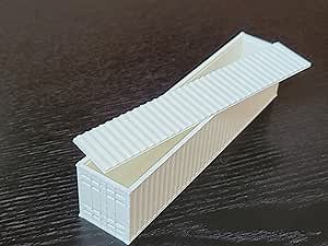Znet3D HO Scale 1AAA 40' (ft) Shipping Container - Train Freight Car -3D Print (White)