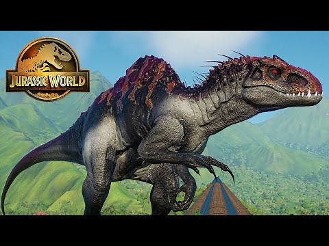 INDOMINUS REX AND SPINOSAURUS HYBRID DINOSAUR FIGHTS T-REX AND SPINO | JURASSIC WORLD EVOLUTION 2