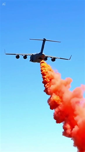 C-17 Globemaster Fire Parachute Shot