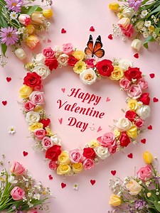 Happy Valentine's Day 🌹 ​Wishing everyone a day filled with love, beauty, and blooming joy! Whether you're celebrating a partner, friends, or yourself, may your heart be as full as this floral wreath. Happy Valentine’s Day! ❤️✨ #goodmorning #valentinesday #love @topfans | Good Morning Picture