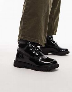 Timberland premium 6 inch boots in black patent leather | ASOS