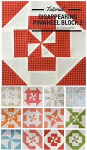 Block 3 – Disappearing pinwheel quilt sampler