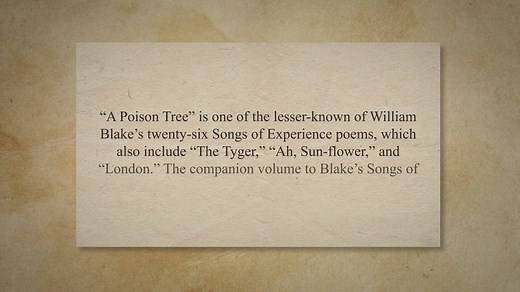 A Poison Tree by William Blake – Summary and Analysis