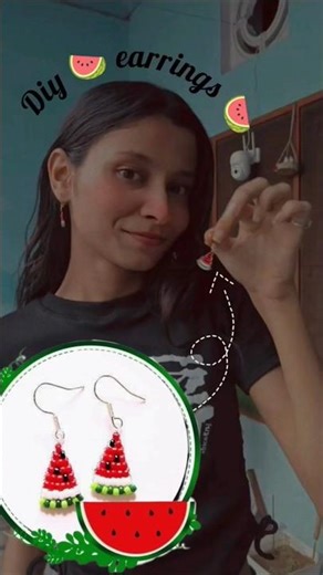 🍉 earrings #diy #diyaccessories