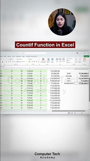 Countif Function in MS Excel | Computer Tech Academy #excel