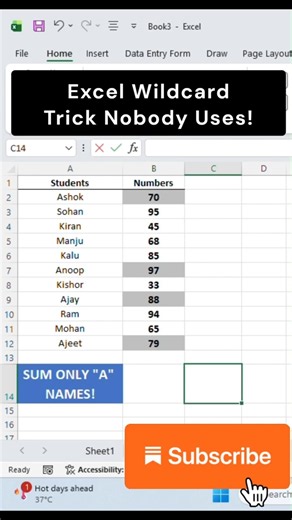 Excel Wildcard Trick Nobody Uses! | SUMIF with * Explained #shorts #excel