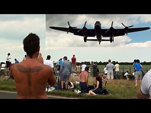 🇬🇧 Low Lancaster Bomber Flying Over British Airshow Fans To Land 🇬🇧