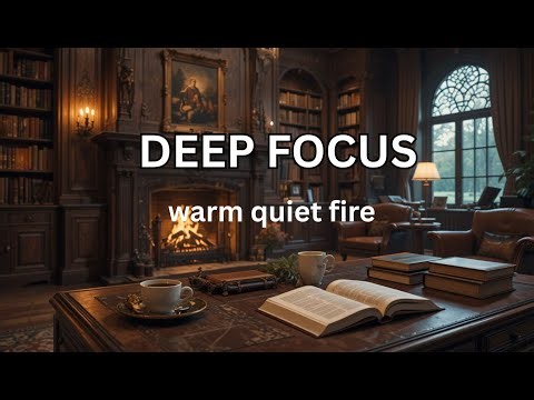 Cozy Fireplace & Executive Library Ambience 🔥 Study • Focus • Relax • Sleep