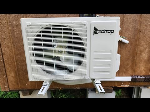 Zokop 12000 btu 220 volt inverter mini split ac/heater partial installation pt 1