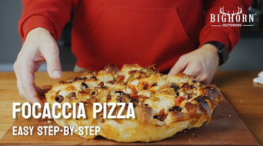 Focaccia Pizza Full Recipe 🍕 How to make crispy, airy focaccia pizza at home step by step. Baked with the Big Horn Outdoors® 14" Indoor Pizza Oven for fast, even, pizzeria-style results. Follow along and bake it yourself. #BigHornOutdoors #FocacciaPizza #PizzaRecipe #PizzaOven #bighornpizzaoven #HomePizza | Big Horn Outdoors