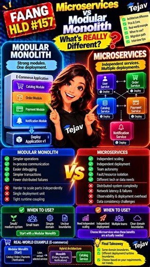 HLD #157 — Microservices vs Modular Monolith ⚡ The REAL Difference!