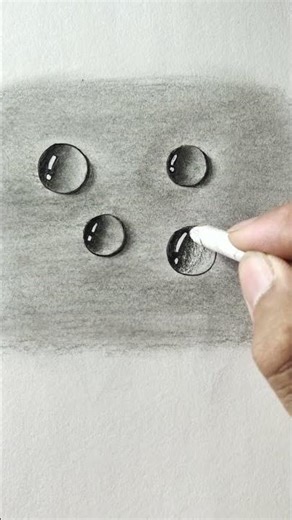 How To Draw Realistic Water Drop //#youtubeshorts #drawing #easyartlover #trendingshorts #art