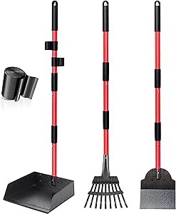 Amazon.com : Dog Pooper Scooper Tray Shovel & Rake Kit, Heavy Duty Dog Poop Scooper with Adjustable Metal Long Handle, Portable Large Dog Poop Picker Upper with 10 Waste Bag for Yard, Walks, Grass & Garden Leaves : Pet Supplies