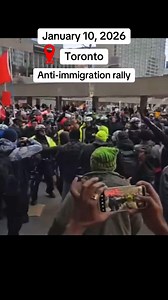 1.2M views · 7.6K reactions |  Clashes erupt in #toronto on January 10, 2026: The "Canada First" anti-mass immigration rally met fierce counter-protest by anti-hate groups blocking their march toward Yonge-Dundas → TPS confirms 9 arrests (after initial 11). What's your take on this? #immigration | INC - Immigration News Canada | Facebook