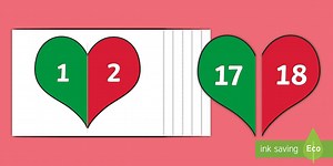 1 More, 1 Less Heart Cut-Outs