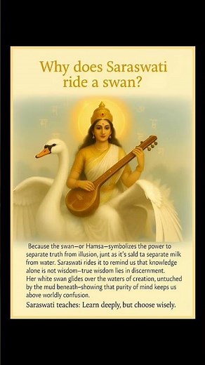 Why does Saraswati rides a swan? #saraswati #jaimatadi