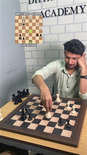 Queen vs Queen and Rook Chess Endgame | Brilliant Queen Sacrifice #chessshorts #chessgame﻿