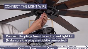 YOUKAIN Farmhouse Ceiling Fan, 72 Inch Ceiling Fans with Lights and Remote, 8-Reversible Blades with Matte Black/Wooden Finish, 72-YJ632-BKW