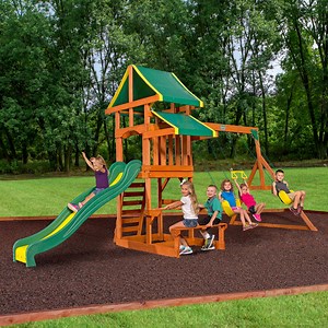 Backyard Discovery Tucson Cedar Wooden Swing Set Box 1