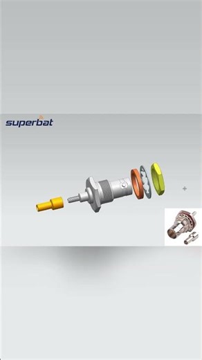 Superbat BNC Connector - Exploded 3D View #superbat