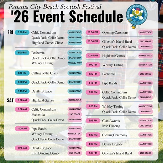 Things to Do, Places to Dine Panama City Beach Florida | 🗺️✨ The wait is over… our 2026 Panama City Beach Scottish Festival map and full event schedule are officially LIVE | Facebook