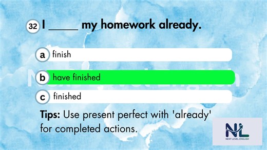 Follow Next Level English #ImproveYourEnglish #EnglishLearning #speakenglish Past vs Present Perfect Tense Grammar Quiz | Next Level English