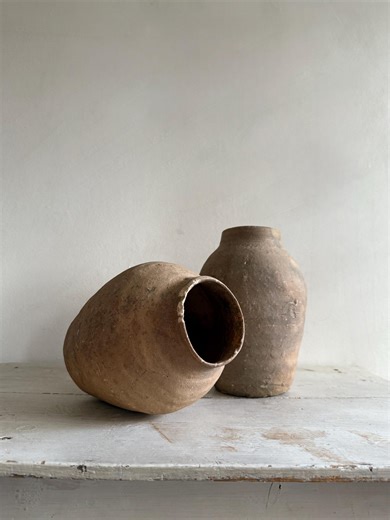 Antique French Terracotta Pot, Hand Made Earthenware Grease Vessel , Rustic Kitchen Utensil Holder - Etsy