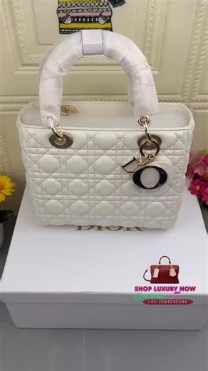 Shop luxury now on Instagram: "🤍✨ Christian Dior Lady Dior Handbag – Ivory / Off-White Cannage Leather ✨🤍 A symbol of timeless elegance and refined craftsmanship, the Christian Dior Lady Dior is one of the Maison’s most iconic creations. Crafted in elegant ivory or off-white Cannage leather, this handbag embodies sophistication, femininity, and enduring luxury. 👜 Design Highlights Signature Lady Dior structured silhouette Iconic Cannage quilted pattern Elegant ivory / off-white leather finish