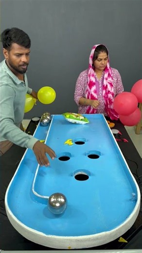 The ultimate pop balloon and husband vs wife roll ball game #shorts