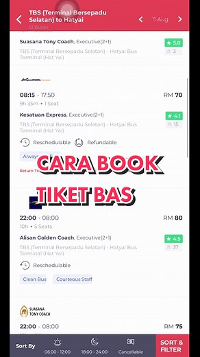 Cara Booking Tiket Bas di Aplikasi Redbus