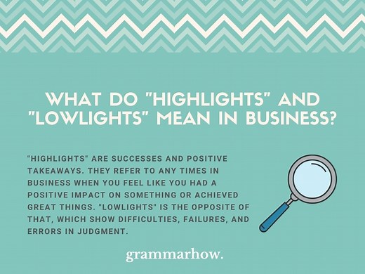 What Do "Highlights" and "Lowlights" Mean in Business?