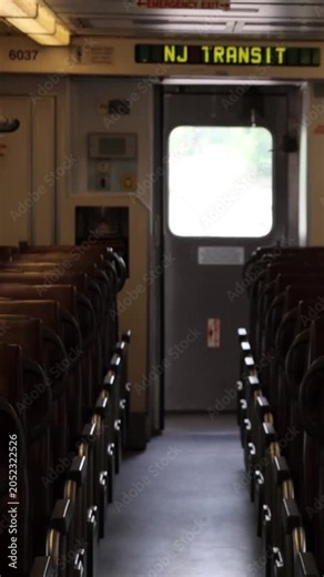 view inside moving train car new jersey port jervis line transit york seats seating empty window (railroad rail travel) nj ny metro north service