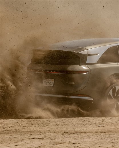 Kick up dust, leave limits behind. This is #LucidGravity.​ Configure yours today: https://bit.ly/4lIbaHE ​ #CompromiseNothing #LucidMotors #Technology #EV | Lucid Motors
