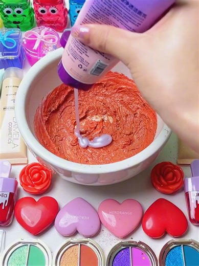 #Satisfying #Slime #ASMR 🌈 DIY How To Make Rainbow Slime Mixing Random #Makeup #Lipsticks Glitters