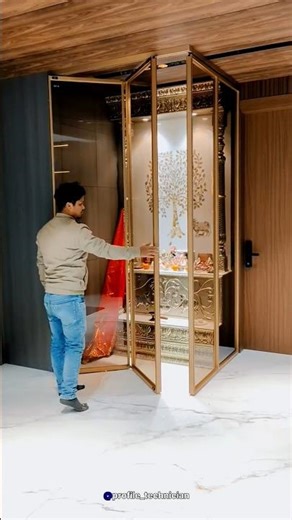 Folding Sliding For Mandir #interiordesign #mandir #gangtok #sikkim #home #glass #sliding #homedecor