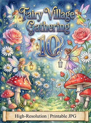 Fairy Village Coloring Pages | Whimsical Secret Garden Scenes (printable JPG) - Etsy