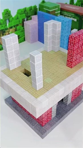 Build a two story house using 1000 magnetic blocks #blockbuilding #lego