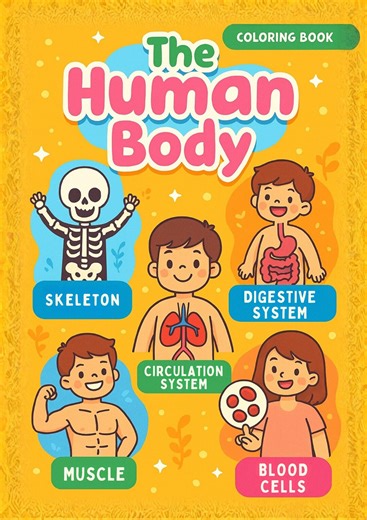 The Human Body - Science Coloring Book | Anatomy for Kids | STEM Coloring | Fun Learning Pages - Etsy