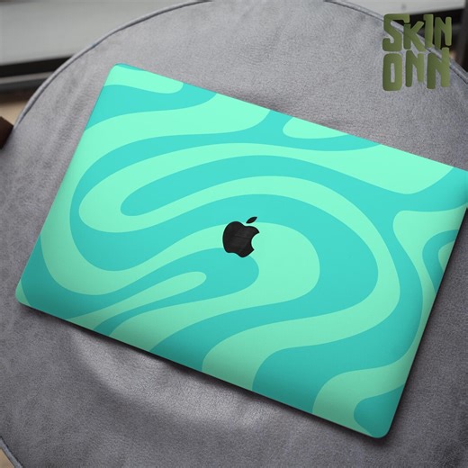 Abstract Teal MacBook Skin – Vinyl Laptop Decal - Etsy
