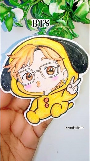 Jimin x Chimmy Chibi Drawing | Cute BTS Chibi Art | Easy BT21 Fanart Tutorial #bts #btsarmy #viral