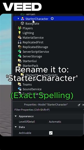 🧙 How to change StarterCharacter in Roblox Studio🧙#roblox #coding #shorts #viral #trending #tutorial